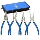 CCLIFE Sprengringzangen Seegeringzange Set 4tlg, 150mm Zange Gerade & Gebogen...