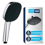 GROHE Vitalio 110, Duschkopf wassersparend, 8l pro Min (Handbrause 3...