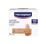 Hansaplast Elastic Fingerstrips Pflaster (100 Strips), extra lange Wundpflaster...