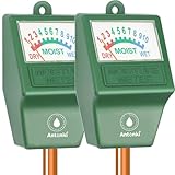 Antonki 2 Stück Boden Feuchtigkeitsmessgerät Pflanzen, Bodenfeuchtesensor für...
