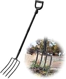 127cm Mistgabel, Spatengabel für Harte 4Zinken Spatengabel mit D-Griff...
