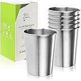 Robin Goods® 6X Edelstahl-Trinkbecher - Hochwertiger Becher aus Edelstahl -...