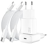 25W USB C Ladegerät, 2 Pack Ladekabel für iPhone 17 16 15/ Pro/Pro Max/Plus,...