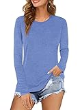 Beluring Basic Tshirt Damen Langarmshirt Rundhals Lässig Shirt Bluse Longsleeve...