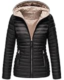 MARIKOO Damen Steppjacke Übergangsjacke gesteppte Jacke mit Kapuze Frühjahr...