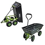 Gartenwagen Kapazität von 300 kg / 75 l mit Kippfunktion und wendiger Lenkachse...