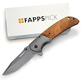 FAPPSPICK Pocket Knife | Zweihandmesser | Taschenmesser Holzgriff 12.5cm...
