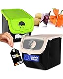 STAHLMANN® Kartoffel Aufbewahrungsbox 2er Set Kartoffelbox mit Entnahmeklappe...