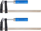 Werkzeyt Schraubzwingen-Set 2-teilig - 200 x 50 mm - blau - Kunststoffbacken -...