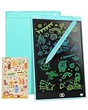 Genialba LCD Schreibtafel 12 Zoll, Buntes LCD Schreibtablett, Kindergeschenk, LCD Writing Tablet Elektronischer Tablette, Grafiktablett für Kinderspiele 2 3 4 5 6 7 Jahre alte Mädchen (Blau)