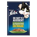 FELIX So gut wie es aussieht Katzenfutter nass in Gelee, mit Kaninchen, 26er...