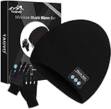TAGVO Bluetooth V5.0 Beanie mit Touchscreen Handschuhen Set, Winter Warm...