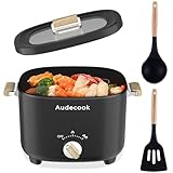 Audecook Elektrischer Hot Pot, 2.5L Tragbare Multikocher für 1-3 Personen,...