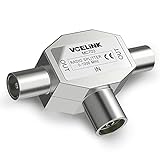 VCELINK Antennenverteiler 2Fach, Antennenkabel Verteiler, T-Adapter Verteiler 2X...