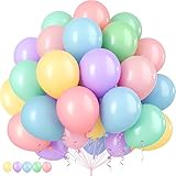 100 Luftballons Pastell,12 Zoll Makronen Ballons Helium Balloons,Bunte...