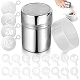 REJOECE Kakaostreuer für Cappuccino, Edelstahl Pulverstreuer Schokoladenstreuer...