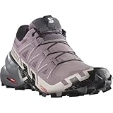 SALOMON Damen Speedcross 6 Sneaker, Moonscape/Black/Ashes of Roses, 42 EU