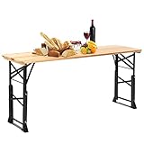 COSTWAY Bierzelttisch höhenverstellbar, klappbarer Biertisch mit Schirmloch,...