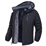 Zzkouine Herren Winter wasserdichte Fleecejacke - Wasserdichte Berg-Skijacke...