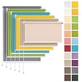 Rettika Sichtschutz Rollo ohne Bohren nach maß - 25 Farben, Breite 30-129 cm,...