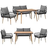 Swing&Harmonie® Gartenmöbel Lounge-Set „Sienna“ – Sitzgruppe mit Tisch,...