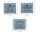 3er Pack Knetgummi Radierer für Künstler, ART ERASER Faber Castell, grau (3)