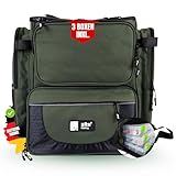 Zite Fishing Angelrucksack mit Boxen & Rutenhalter – Große Angeltasche mit...