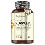 Kurkuma Extrakt Kapseln - Entspricht ca. 25.000mg Curcuma 50:1-180 Kapseln - 6...