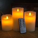 Flintronic LED Kerzen - 3 Stück 10/12.5/15CM Flammenlose Teelichter Mit...