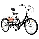 MccoMMon 24 Zoll dreirädriges Fahrrad für Erwachsene, 7 Gänge faltbares...
