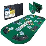 GOODS+GADGETS XXL Pokertisch-Auflage 160 x 80 cm Faltbare Pokerauflage;...