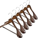Premium Holzbügel-Set 6er – Extrabreite Schultern & 360°-Drehhaken | Mit...