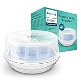 AVENT Mikrowellen Sterilisator, Dampf-Sterilisator für bis zu 4 Babyflaschen,...