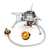 Awroutdoor Gas Campingkocher 3500W, Gaskocher Mit Piezozündung Winddicht, Gas...