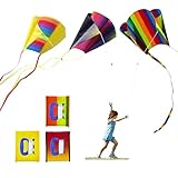 TSHAOUN 3 Stück Drachen Kinder, Tragbar Regenbogendrachen mit Langen bunten...