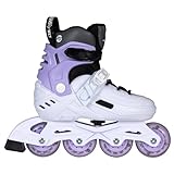 Powerslide Kinder Inline Skate Khaan Junior NXT White, Gr. 27 bis 42 weiß/lila-...
