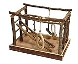 Kerbl 82949 Vogelspielplatz aus Naturholz und Baumwolle, 35 x 25 x 25 cm