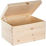 LAUBLUST Holzkiste mit Deckel - 40x30x24cm, Natur, FSC® - Allzweckkiste ohne...