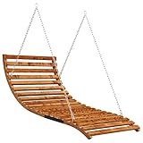 vidaXL Bugholz Bett-Schaukel Teak-Finish Massivholz Hängeschaukel Gartenliege...