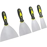4er-Set Spachtel für Malerarbeiten | Edelstahl Spachtelset mit Kunststoffgriff...