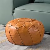 Louis Donné Unstuffed Pouf Cover - Round Ottoman Foot Rest Stool with Storage,...