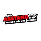 easydruck24de 1 Sticker Bitte Abstand halten I kfz112 I 16 x 4,5 cm groß I...