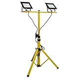 Latrans LED Baustrahler mit Stativ 100W Doppel 2x 50W Strahler 6500K...