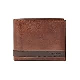 Fossil Brieftasche für Herren Quinn, 100% Leder Bifold braun 11,4 cm L x 2,5 cm...