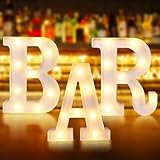 Buchstaben BAR Leuchtschild, LED Beleuchtete Buchstaben Lichter, Neon Licht up...