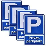 4 Stück PrivatParkplatz Schilder, 20 x 30 cm PrivatParkplatz Schilder Aluminium...