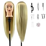Aofadaning Trainingsköpfe 100% von dem Hochtemperaturfaser Haar 28zoll...