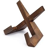 Rustikaler Buchständer aus Holz – Stilvoller Buchhalter und Rezepthalter für...