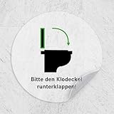 iSecur Aufkleber Toilette WC Klodeckel runter I Ø 9 cm matt transparent klar I...