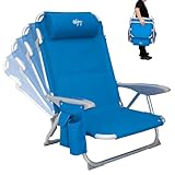 #WEJOY Strandstuhl klappbar Hochlehner Klappstuhl 4 Position Leicht tragbar...